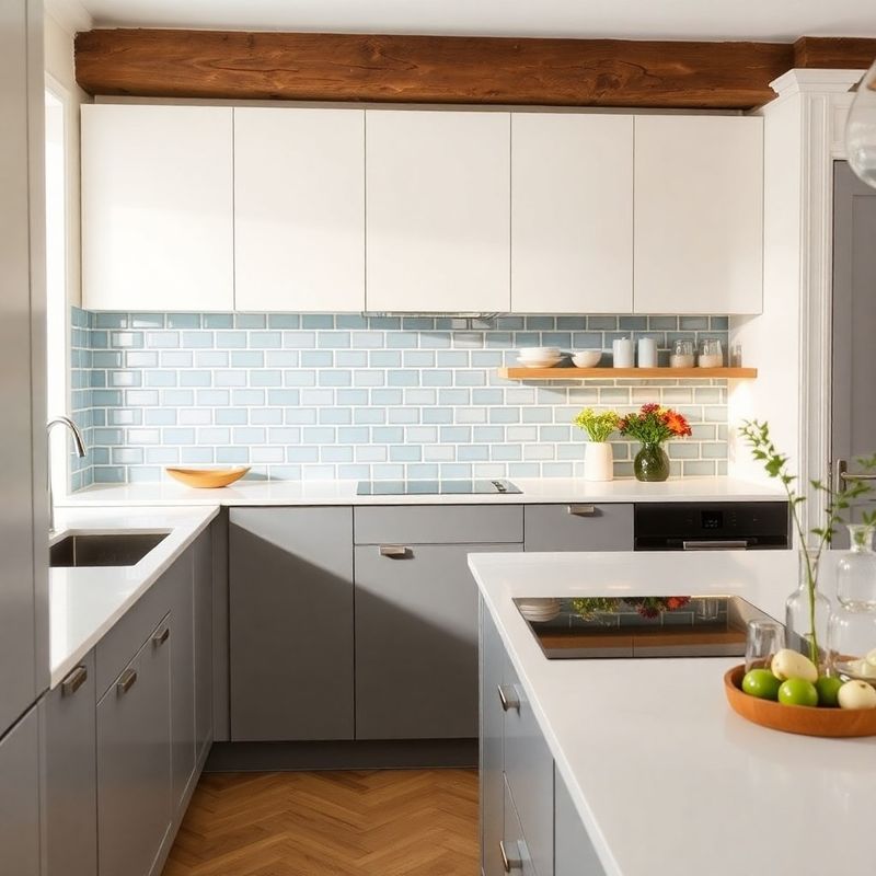 Cuisine rénovée à Wazemmes avec carrelage métro et plan de travail quartz